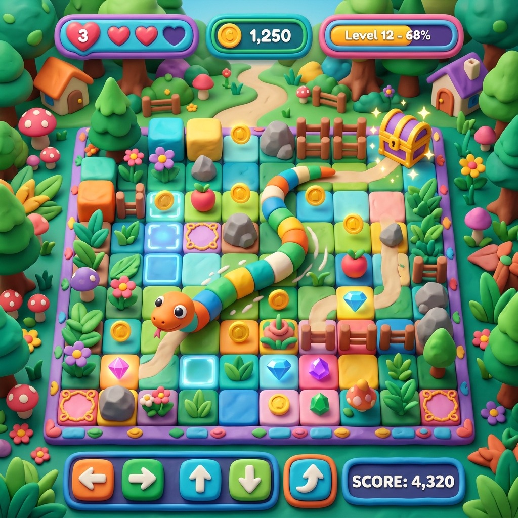 Colorful snake adventure game