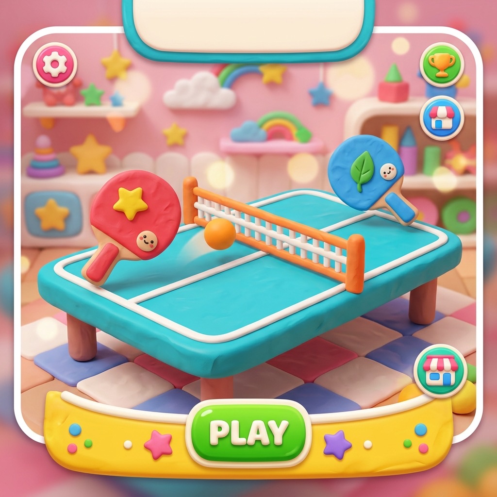 Colorful table tennis game